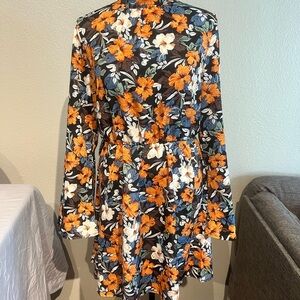 SHEIN Black Floral Long Sleeve Dress